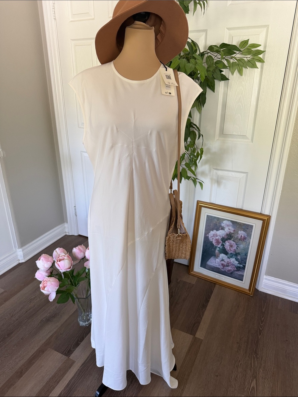 Ted Baker Cream Maxi Dress with Cap Sleeves